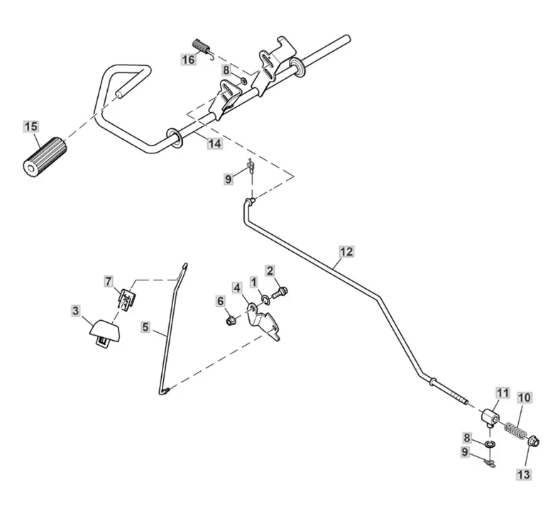 John Deere X127 - Brake Pedal Linkage