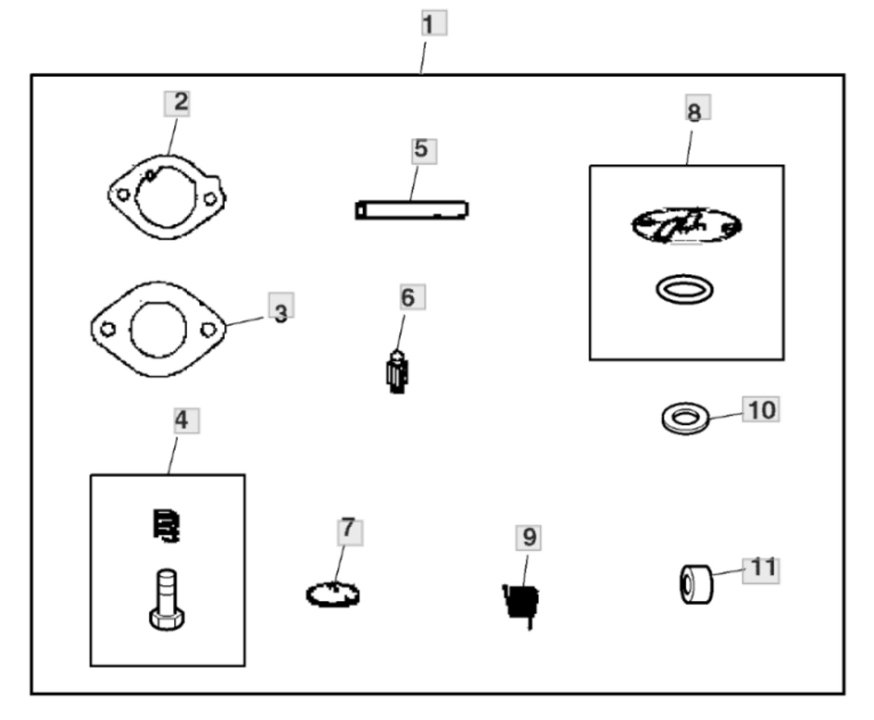 John Deere X167R – Carburetor Overhaul Kit John Deere X167R - Carburetor Overhaul Kit