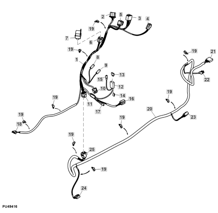 John Deere X167 - Chassis Wiring Harness