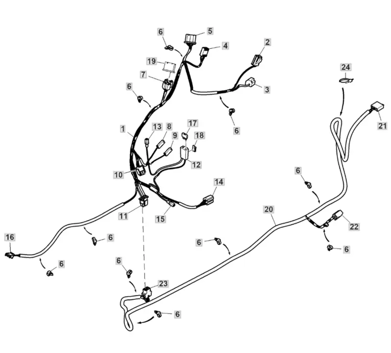 John Deere X127 - Chassis Wiring Harness