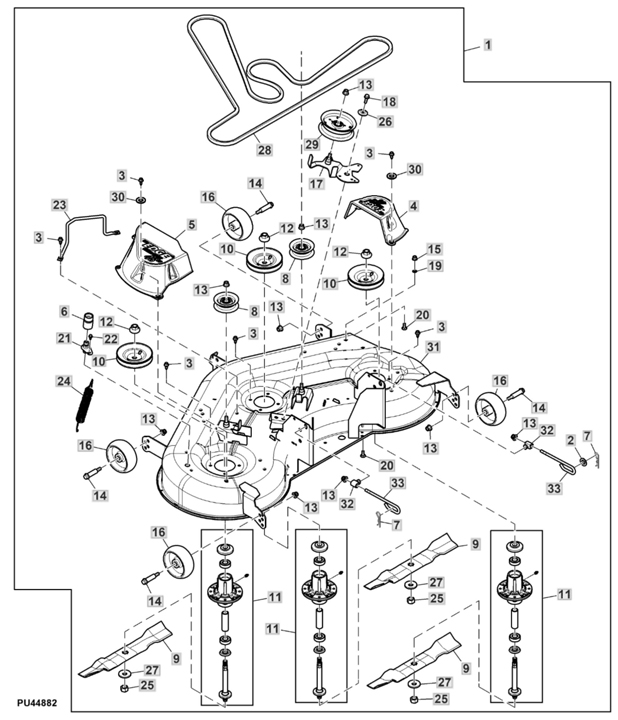 John Deere X167 - Mower Deck 48inch 2of2