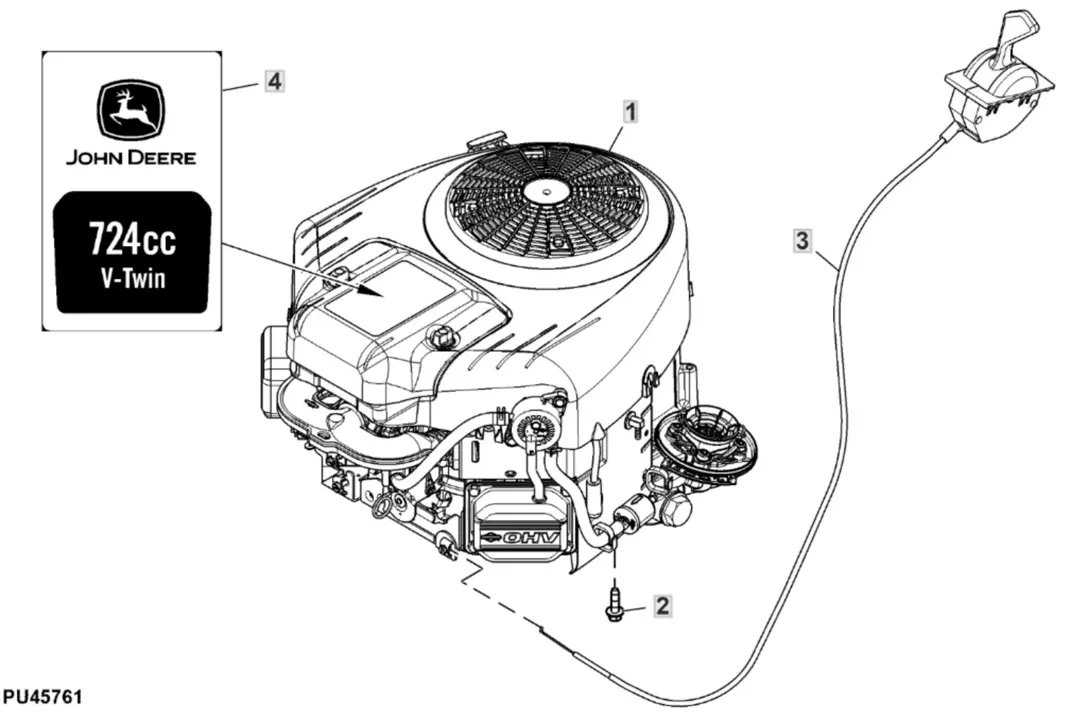 John Deere X167 - Engine