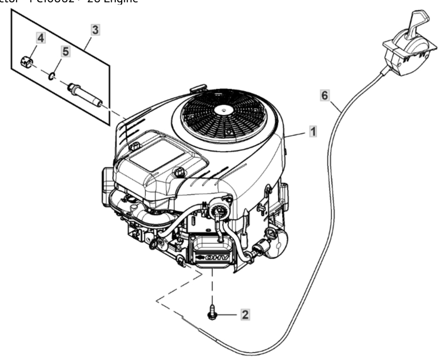 John Deere X167R -Engine