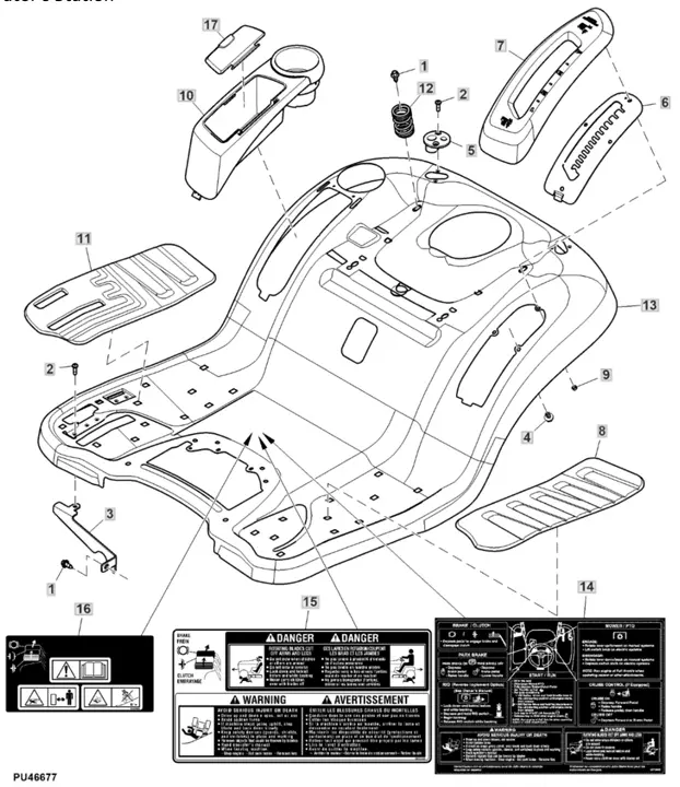 John Deere X147R - Fender Deck