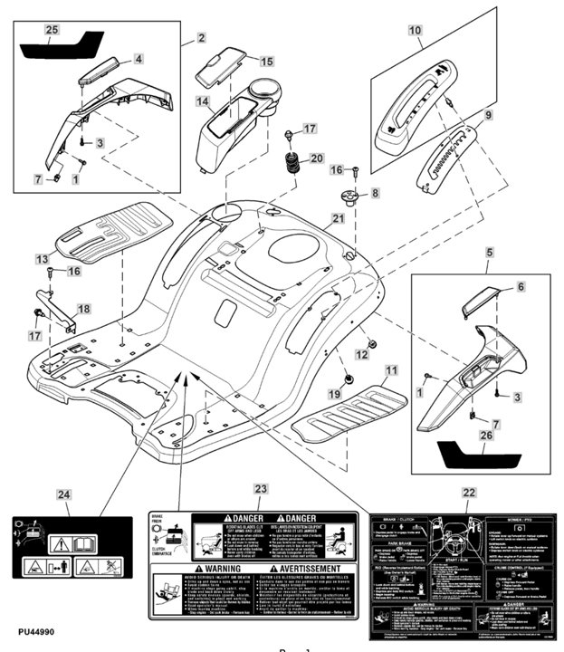 John Deere X167 - Fender Deck