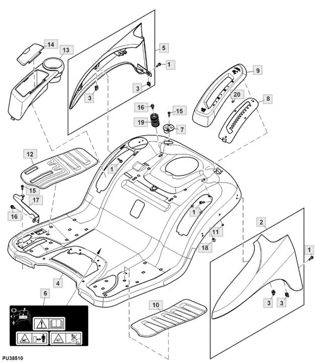 John Deere X167R - Fender Deck