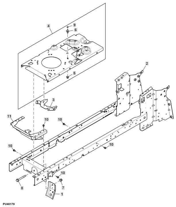 John Deere X167R - Frame