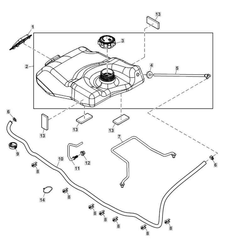 John Deere X147R - Fuel Tank