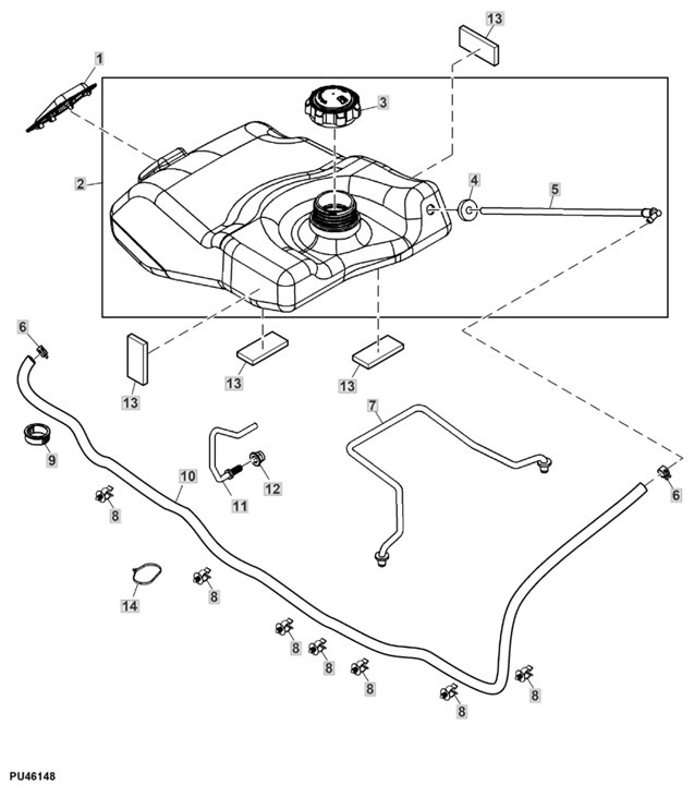 John Deere X167R - Fuel Tank