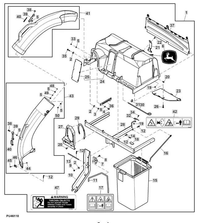 John Deere X167 - Material Collection System