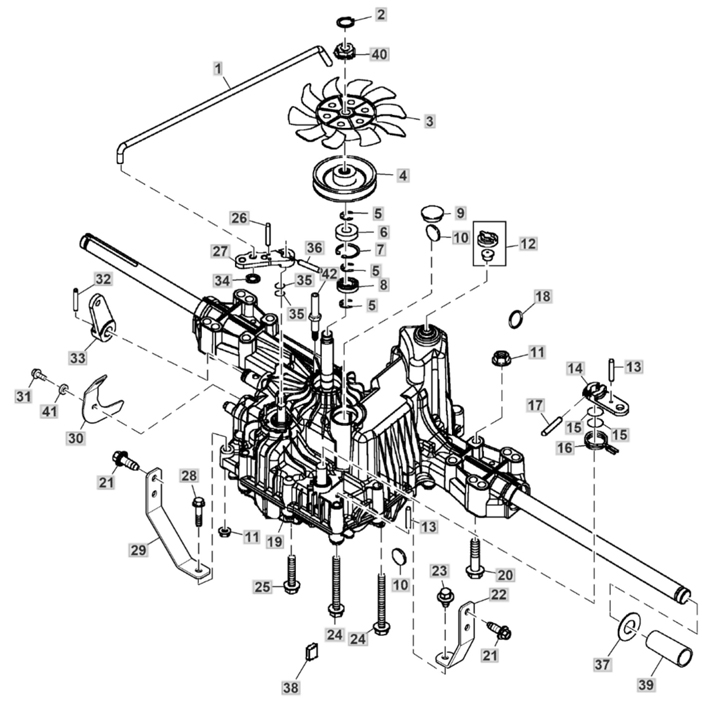 John Deere X127 - Transmission, Mounting Parts