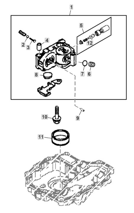 John Deere X127 - Valves, Transaxle Center Case