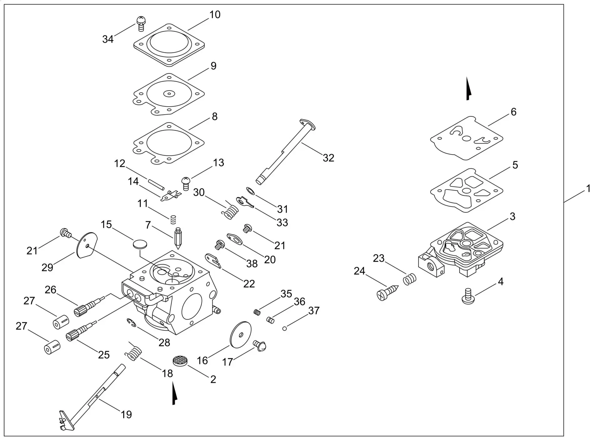 Echo CS310ES 38000001 to 38999999 - Carburetor