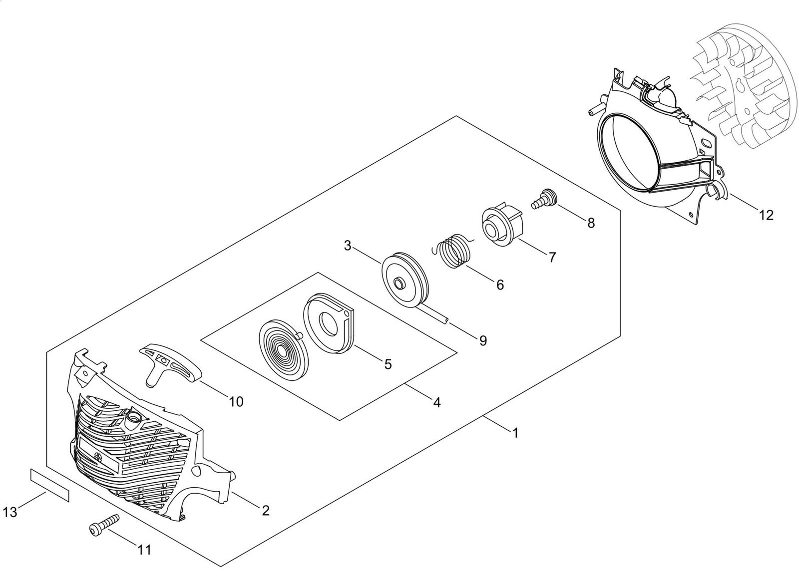 Echo CS310ES 38000001 to 38999999 - Recoil Starter