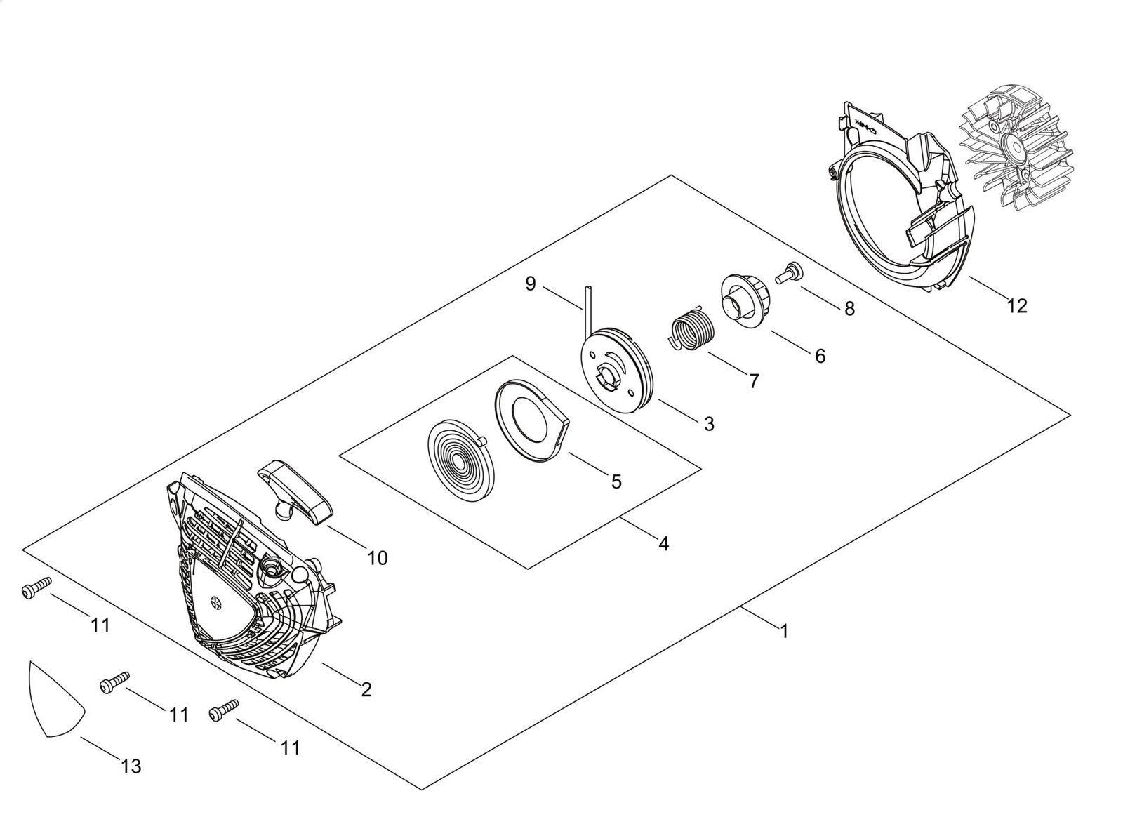 Echo CS3510AC (38000001 to 38999999) - Recoil Starter