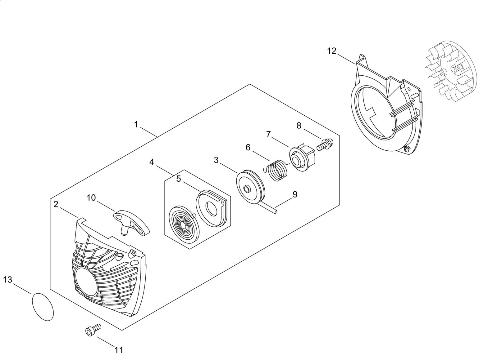 3108 Echo CS420ES (38000001 to 38999999) - Recoil Starter