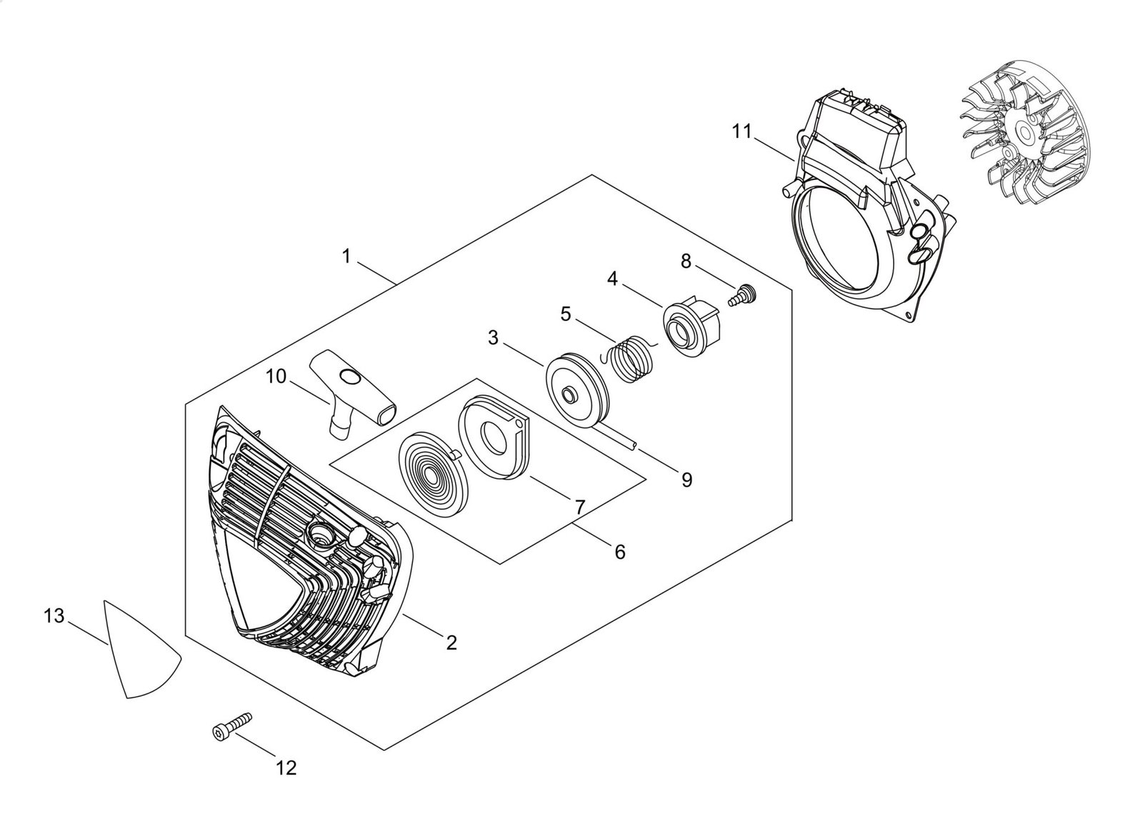 Echo CS4510ES (38000001 to 38999999) - Recoil Starter