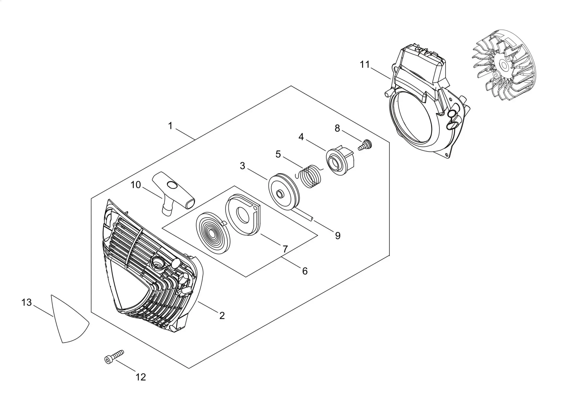 Echo CS4510ES (38000001 to 38999999) - Recoil Starter