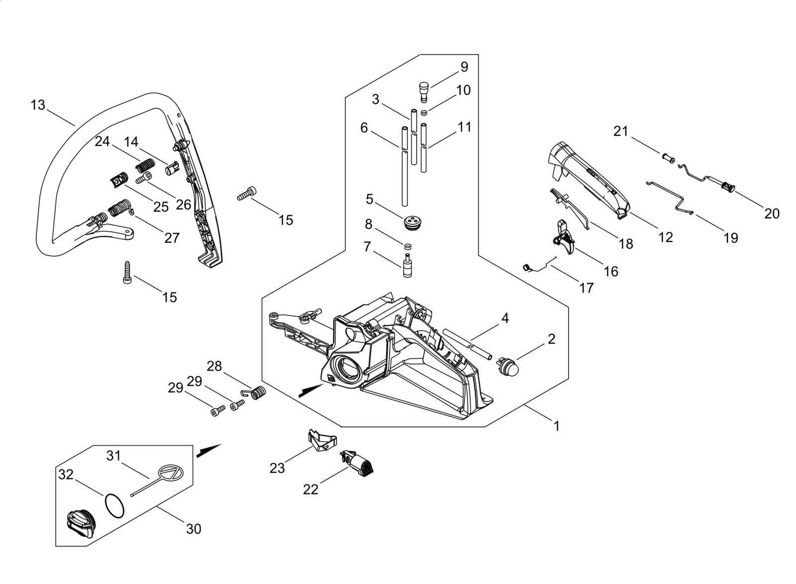 3322 Echo CS4510ES (38000001 to 38999999) - Handle