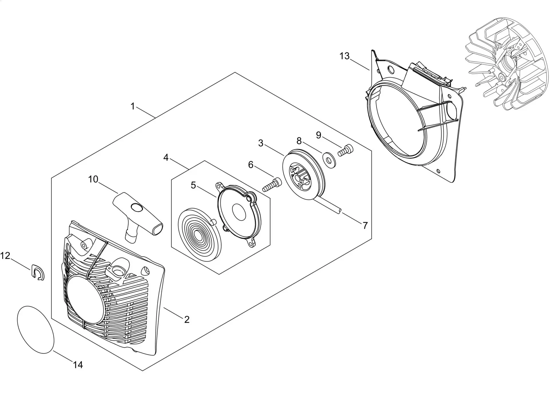 Echo CS590 (38000001 to 38999999) - Recoil Starter