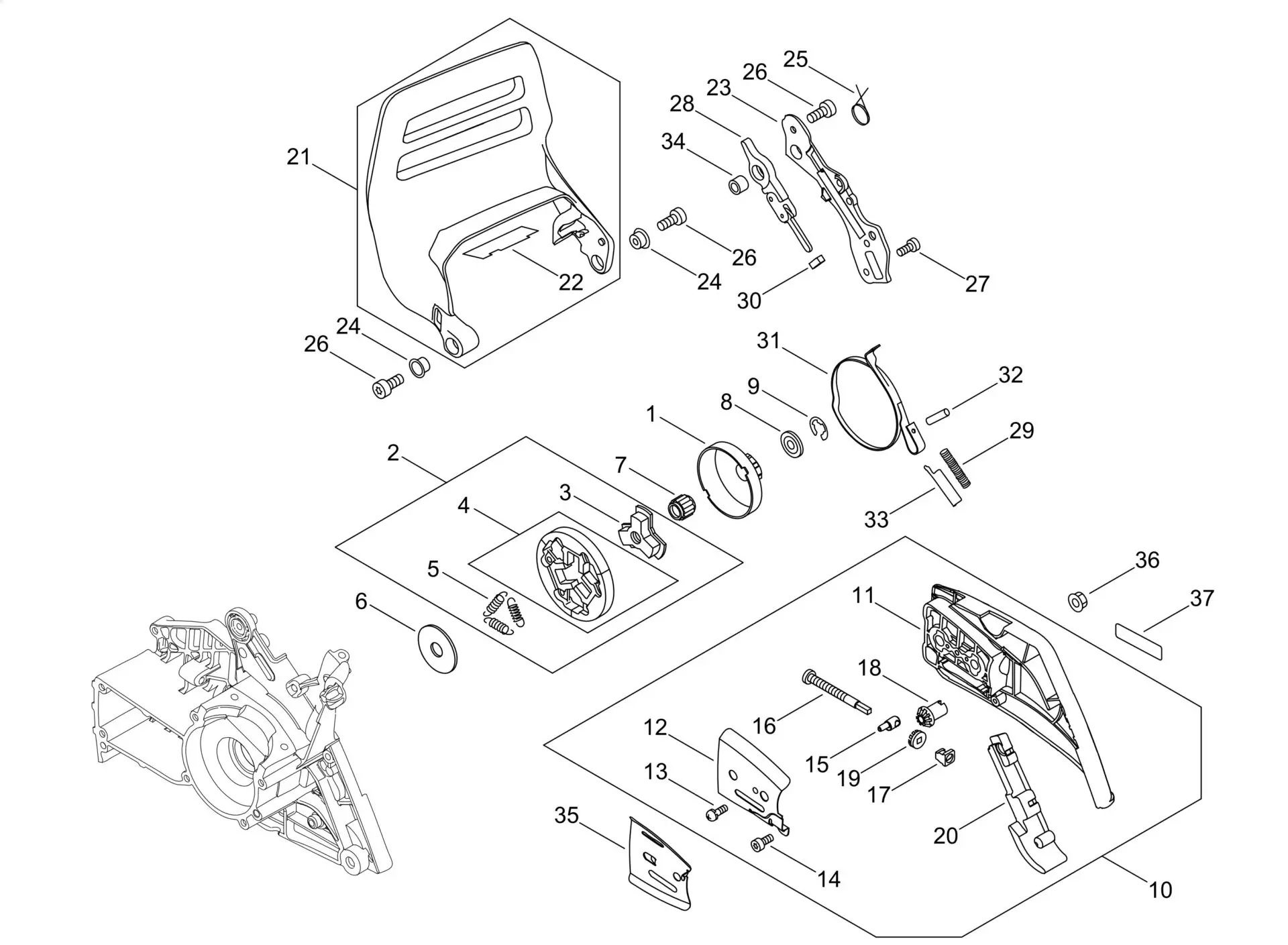 Echo CS590 (38000001 to 38999999) – Chain Brake | Lawn & turfcare Echo CS590 (38000001 to 38999999) – Chain Brake | Lawn & turfcare