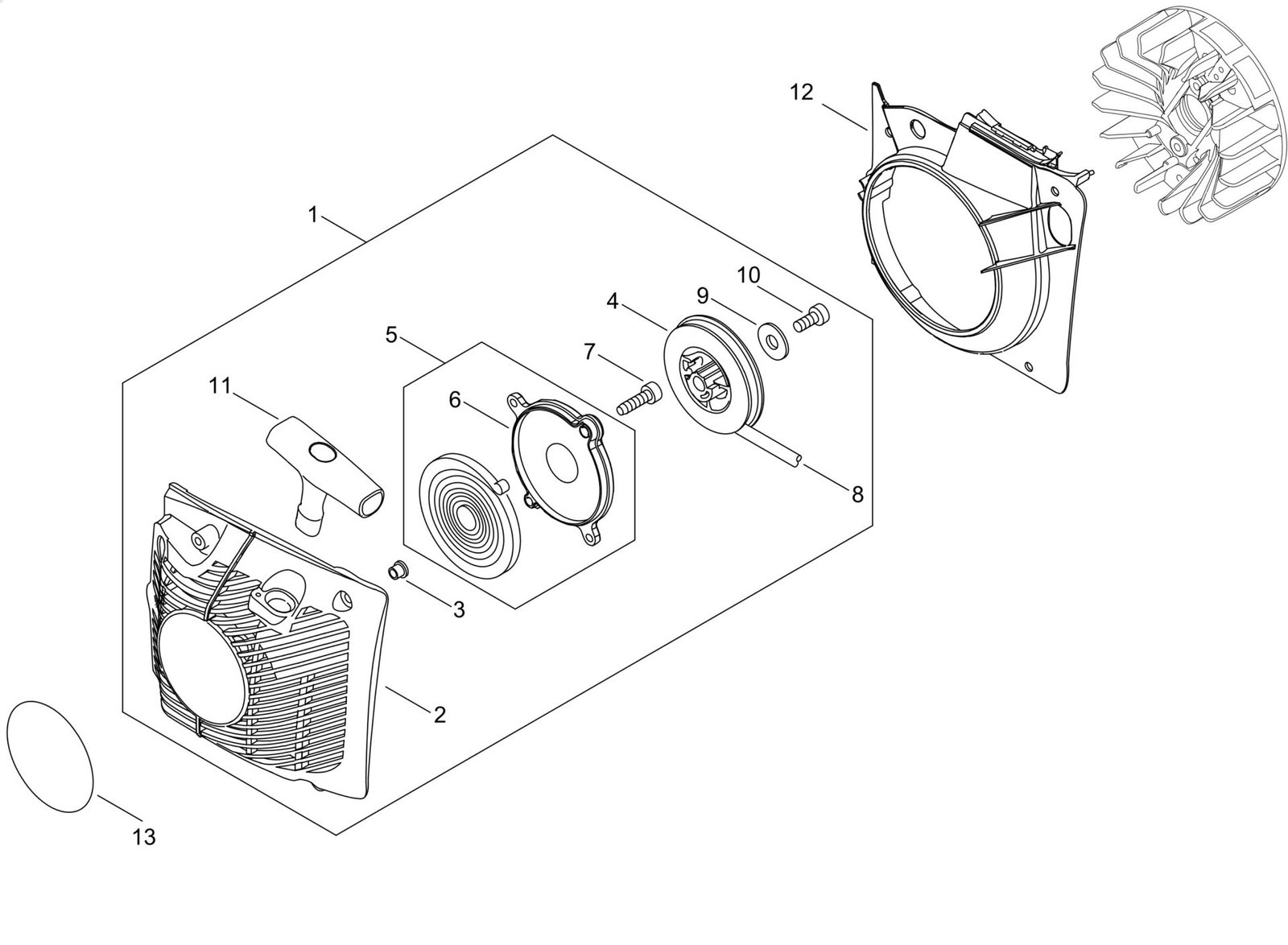 Echo CS621SX (38000001 to 38999999) - Recoil Starter