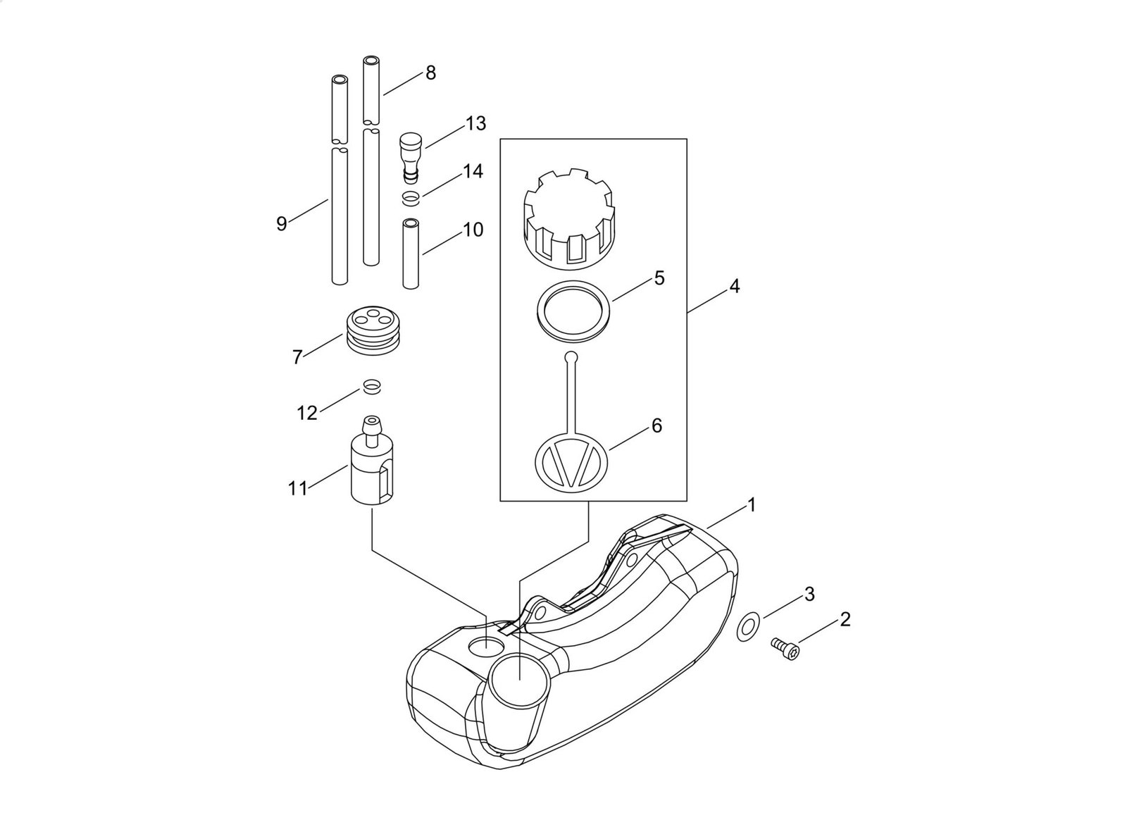 3880 Echo ES250ES (37047616 to 99999999) - Fuel Tank