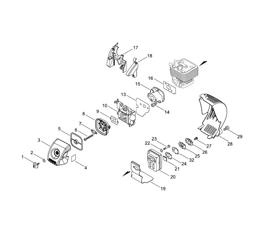 Capture2 Echo PB251 (37009053 to 99999999) - Air Cleaner, Carburetor, Muffler