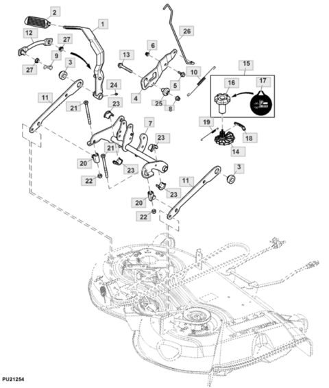 John Deere X350 – Deck Lift 42a | Lawn & turfcare machinery parts