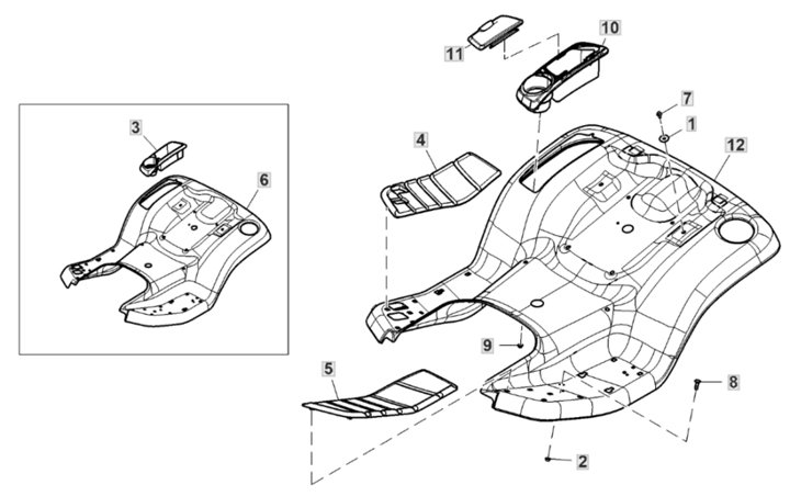 John Deere X350R - Fender Deck