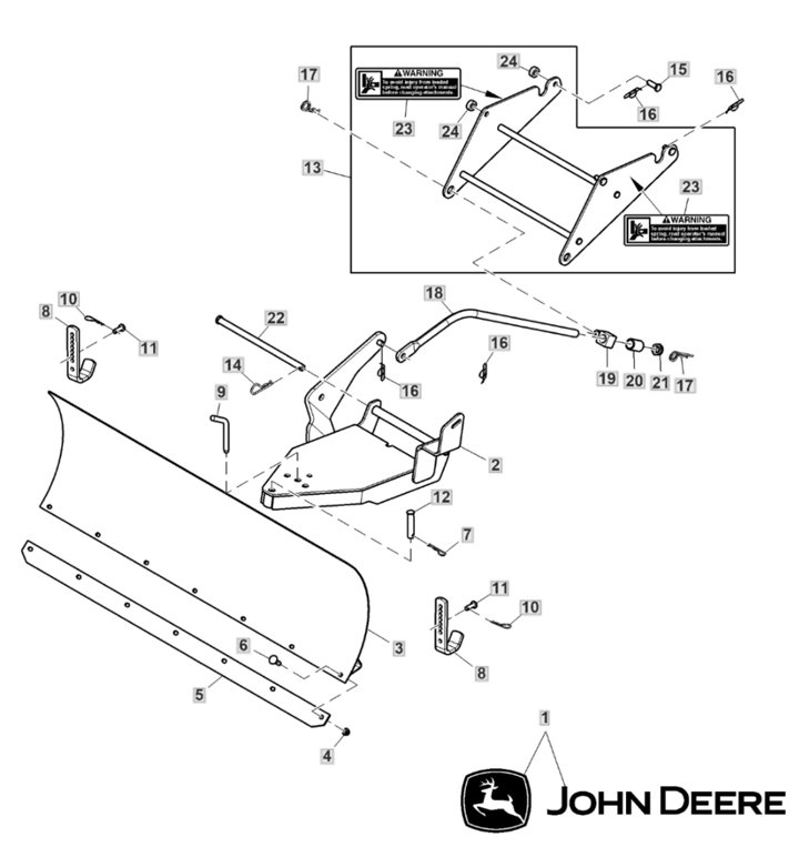 John Deere X350R - Front bade 44inch