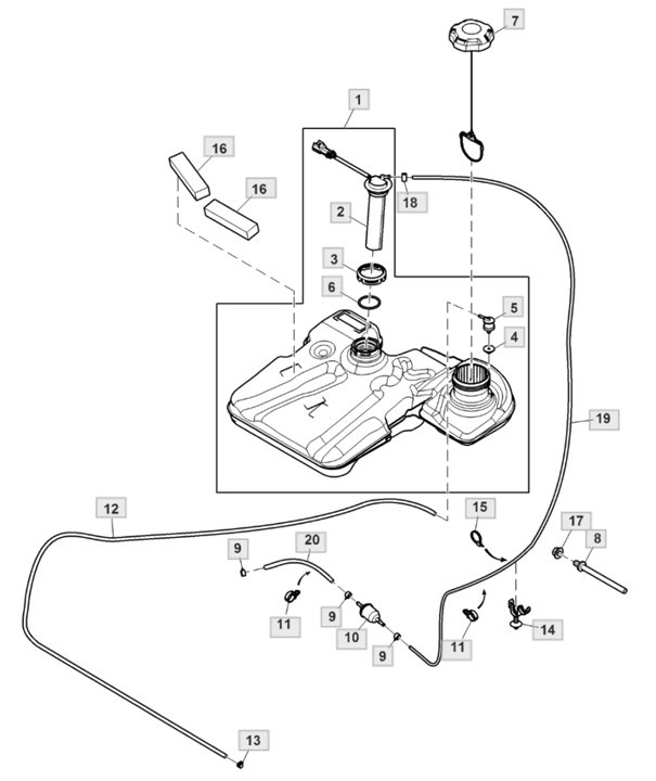 John Deere X350 -Fuel Tank