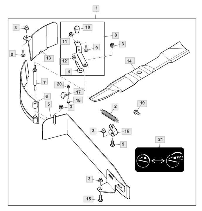 PartsList.pdf John Deere X350 - Grass Mulch Control 42a