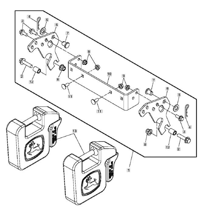 John Deere X350 - Rear Weight Bracket