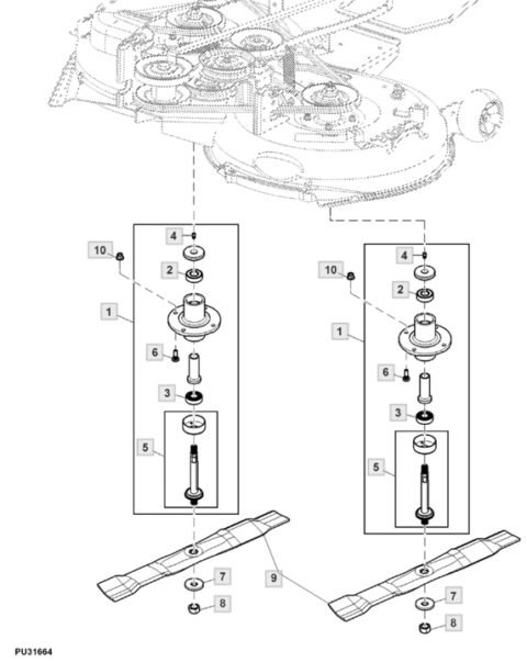 John Deere X350 – Mower Deck 42a | Lawn & turfcare machinery parts