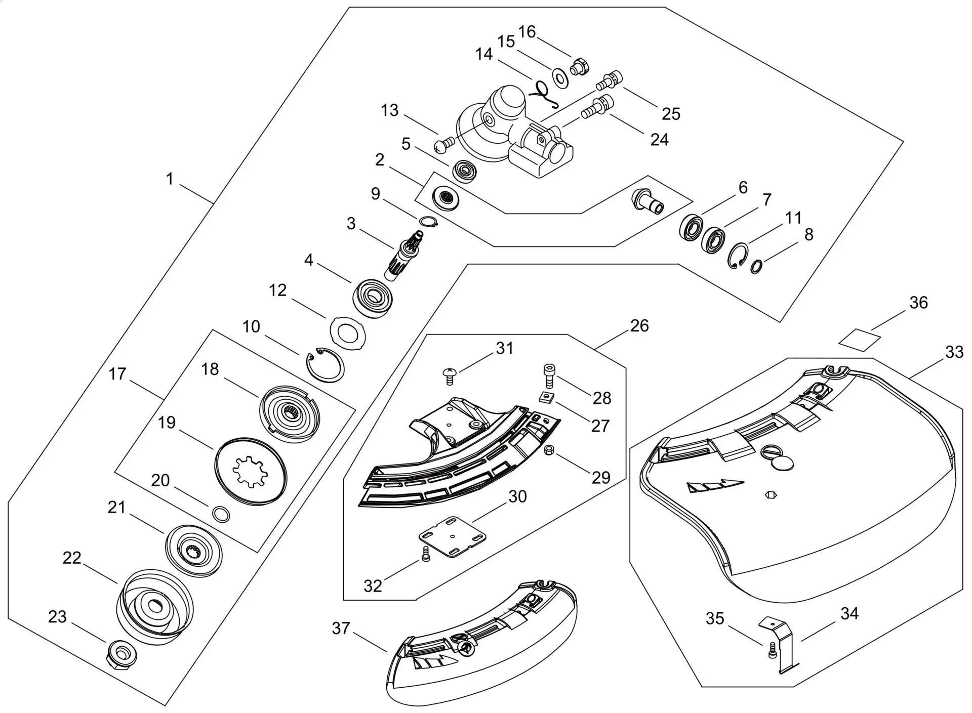 Echo SRM237TESU (38000001 to 38999999) - Gear Case, Shield