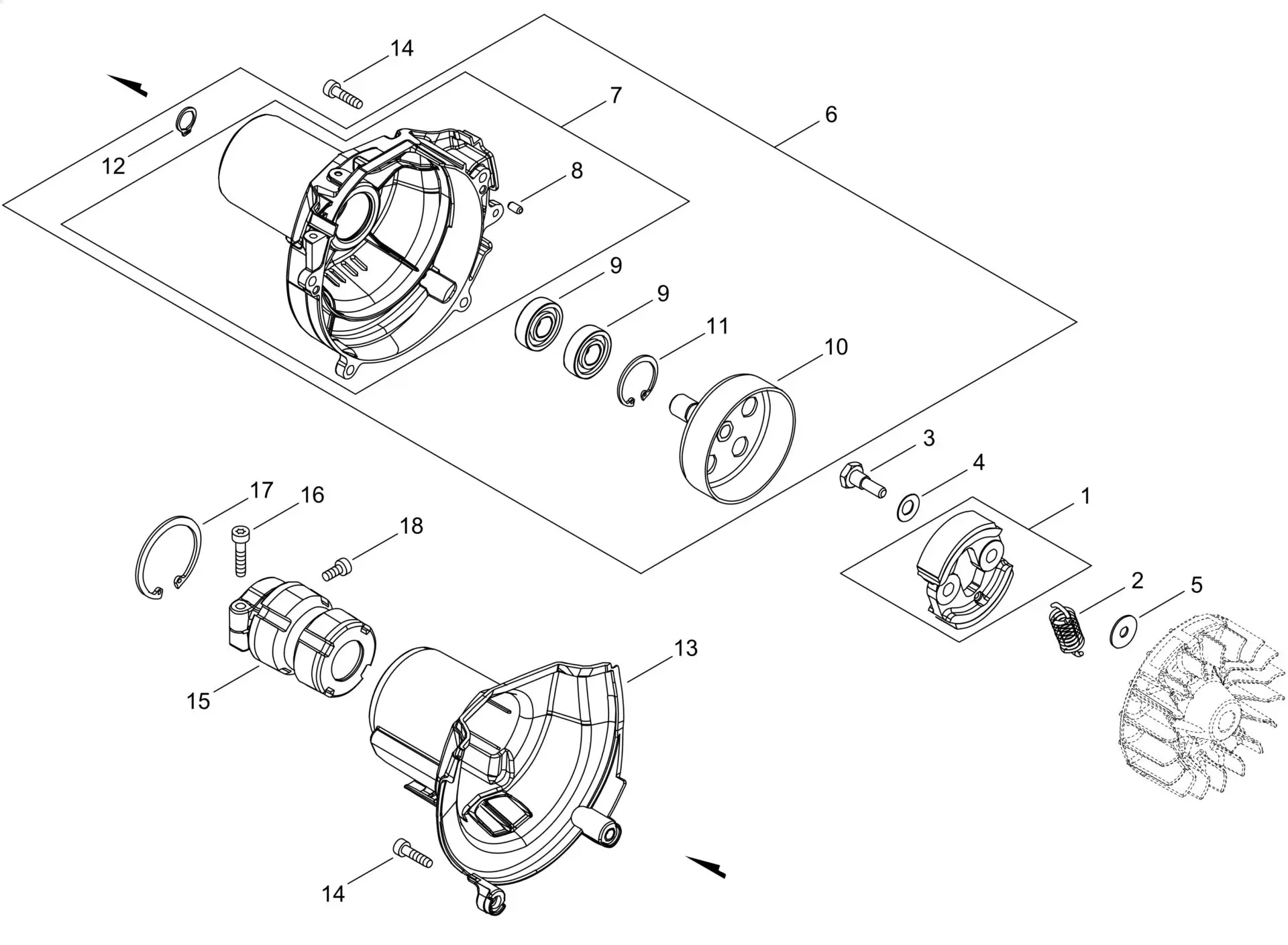 Echo SRM3021TESU (38000001 to 38999999) - Clutch