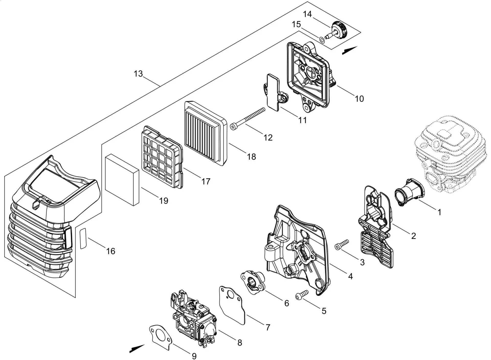 Echo SRM3021TESU (38000001 to 38999999) - Air Cleaner, Carburetor