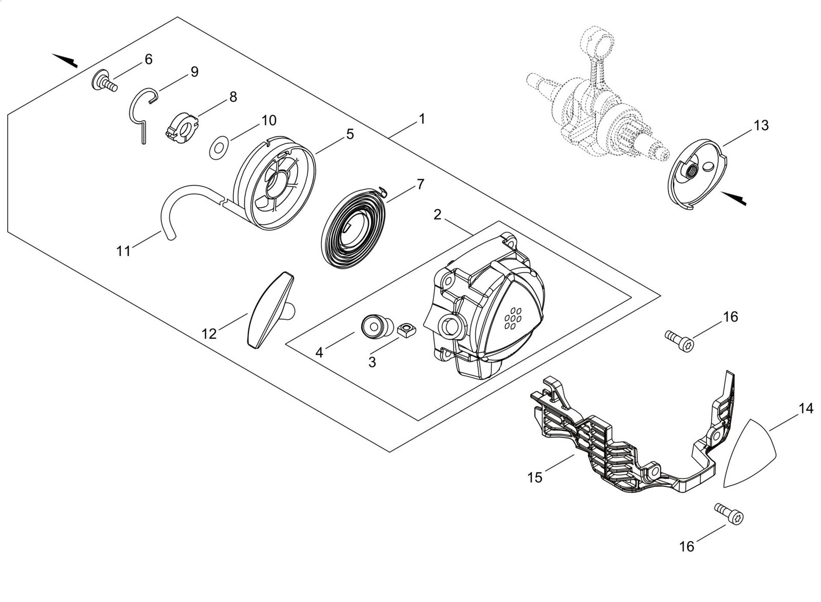 Echo SRM3611TU (38000001 to 38999999) - Recoil Starter, Pully