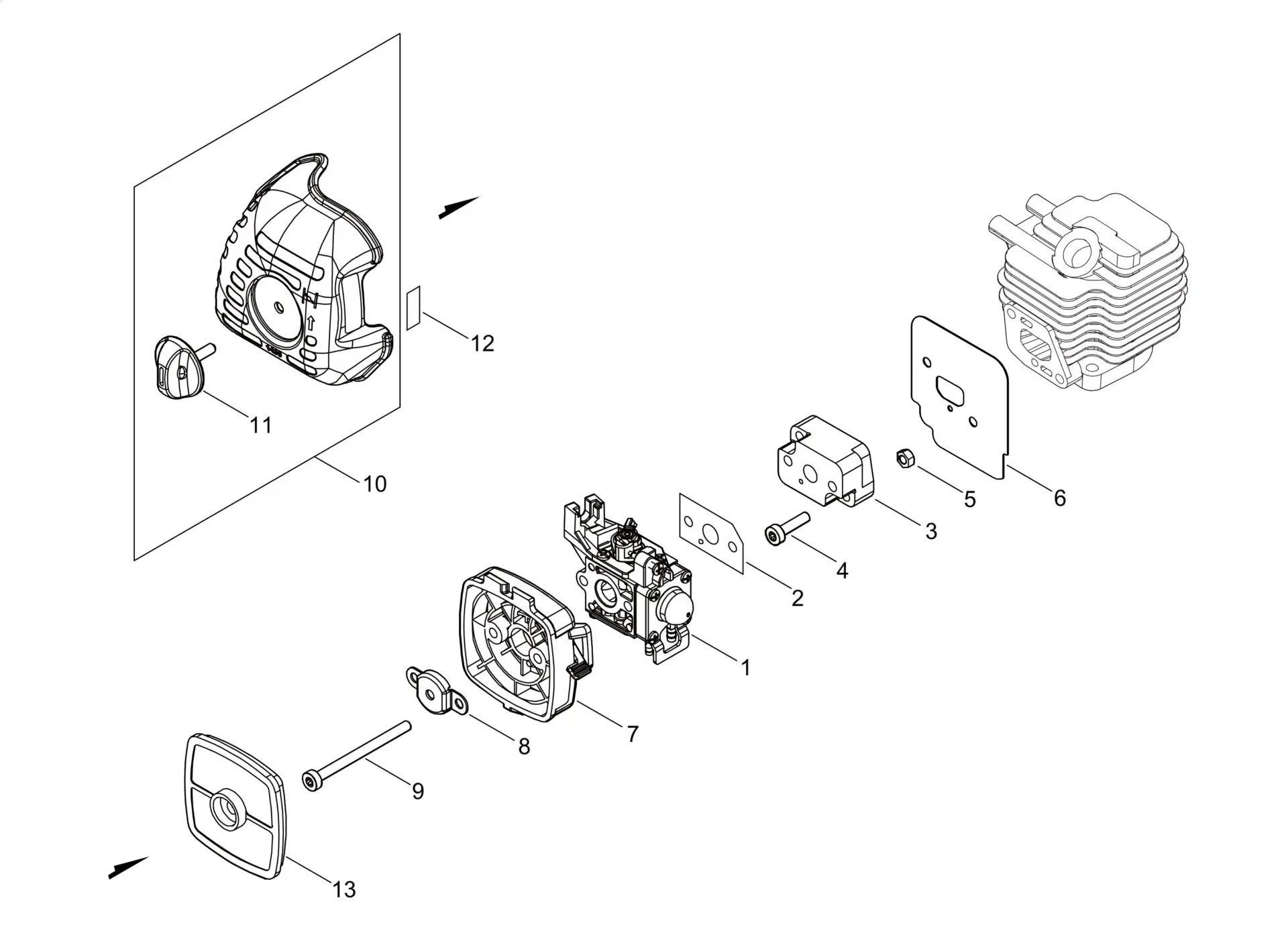 Echo HCA236ESLW (38001001 to 38999999) - Air Cleaner, Carburetor