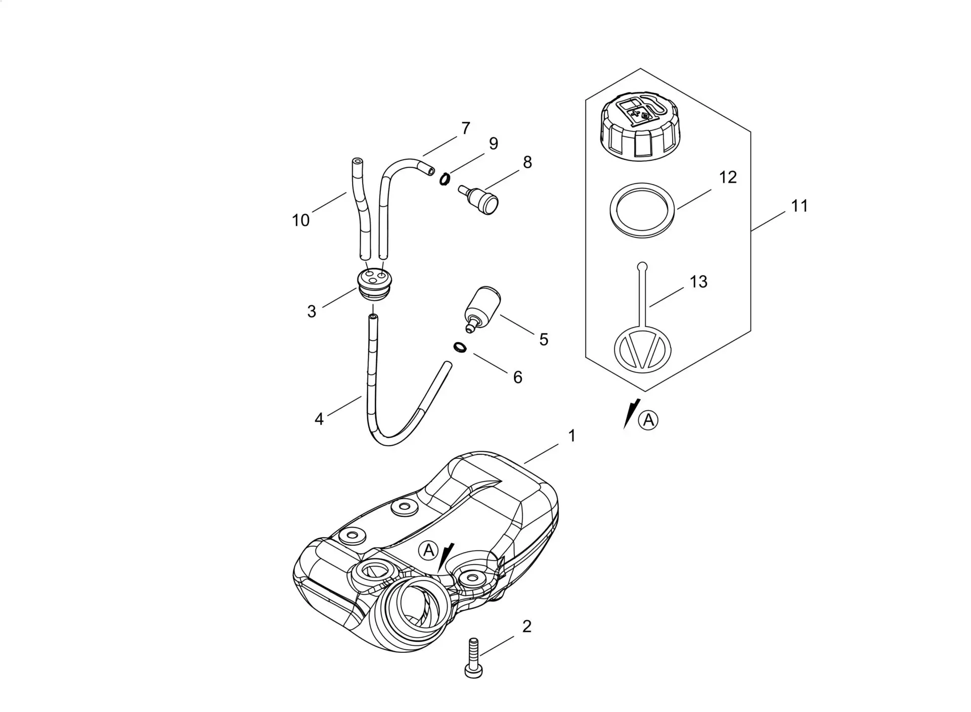 Echo SRM237TESU (38000001 to 38999999) - Fuel Tank