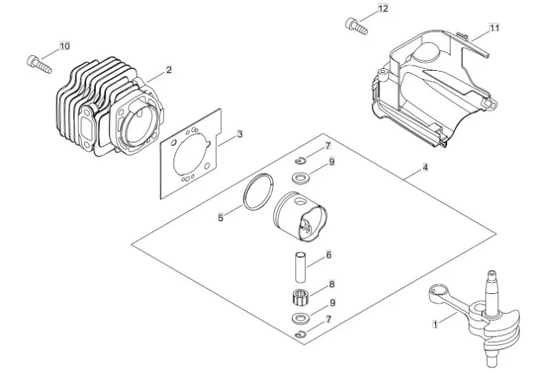 Capture Echo HCS2810ES (38000001 to 38999999) - Cylinder, Piston, Crankshaft