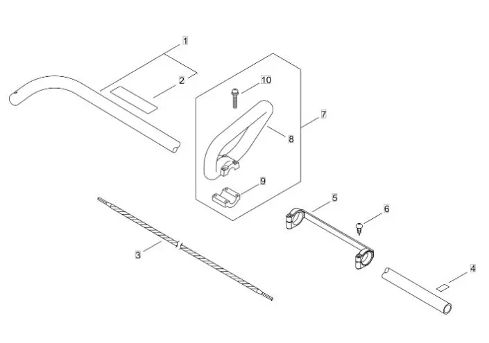 Echo GT222ES (38000001 to 38005957) - Main Pipe, Handle