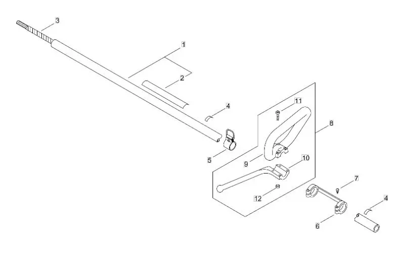 Echo SRM222ESL (38000001 to 38007977) - Main Pipe, Handle
