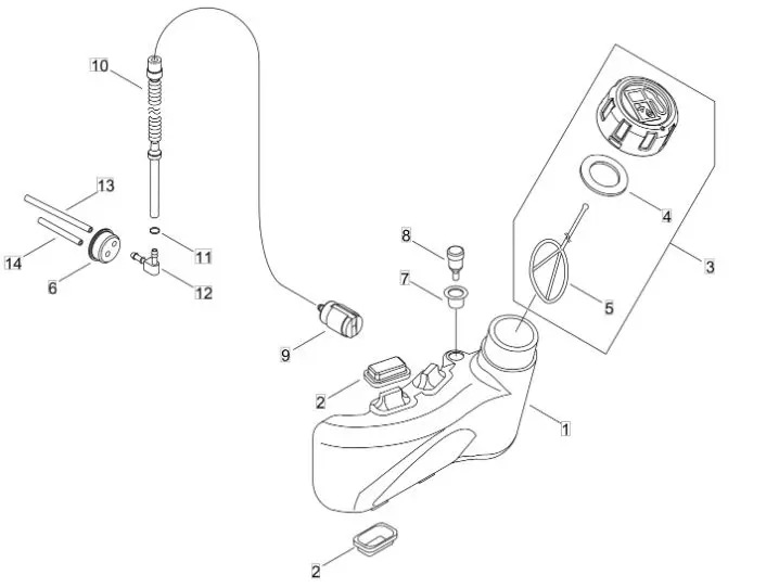 Echo HCS3810ES (38999991 to 389999999) - Fuel Tank