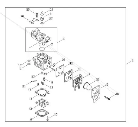 Echo PAS-2620ES (38000001 to 38999999) - Carburetor