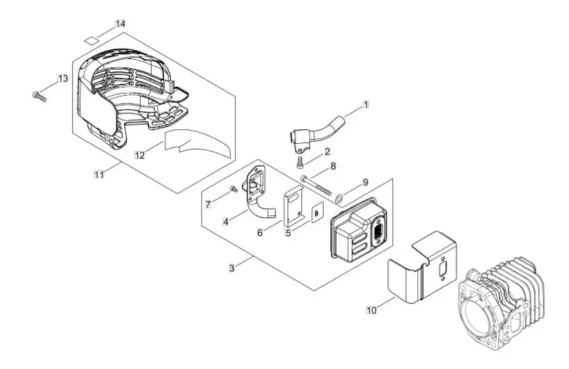 Echo HCS3810ES (38999991 to 389999999) - Muffler