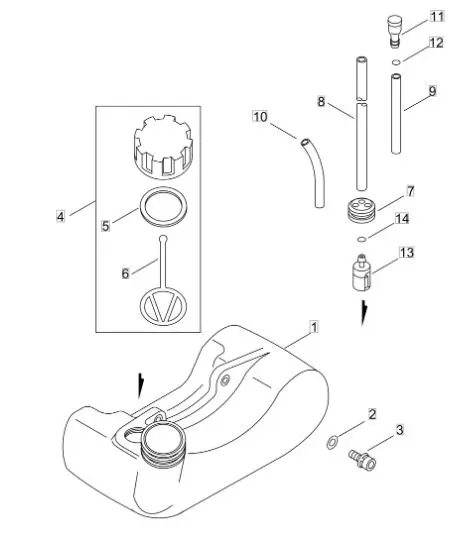 Echo GT222ES (38000001 to 38005957) - Fuel Tank
