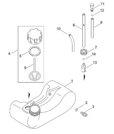 Echo SRM222ESL (38000001 to 38007977) - Fuel Tank