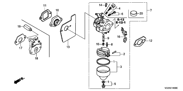 VG3AE1400C Honda HRS536C5VKEH - Carburetor
